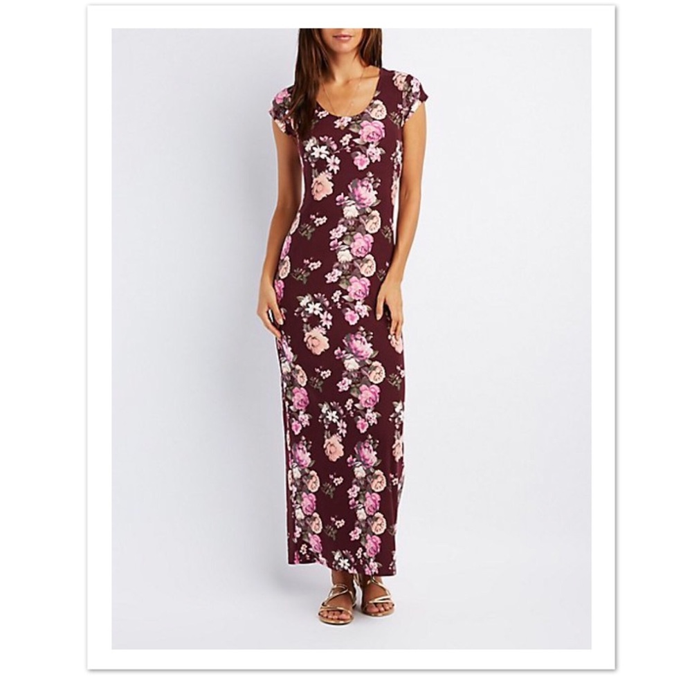 NWOT - Floral Open Back Maxi Dress - Small
